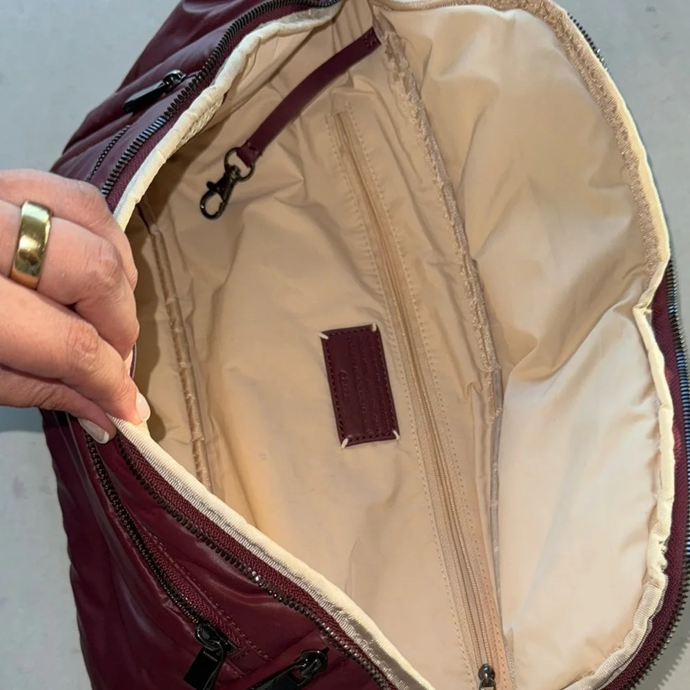 Caraa Maroon Belt Bag with Zippered Pockets - Picture 7 of 12